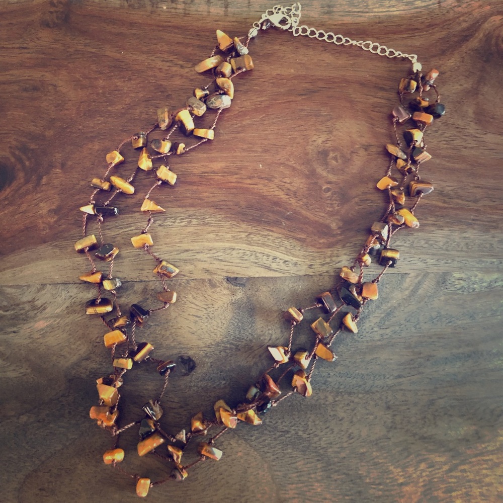Tiger Eye, Polished Stone Necklace